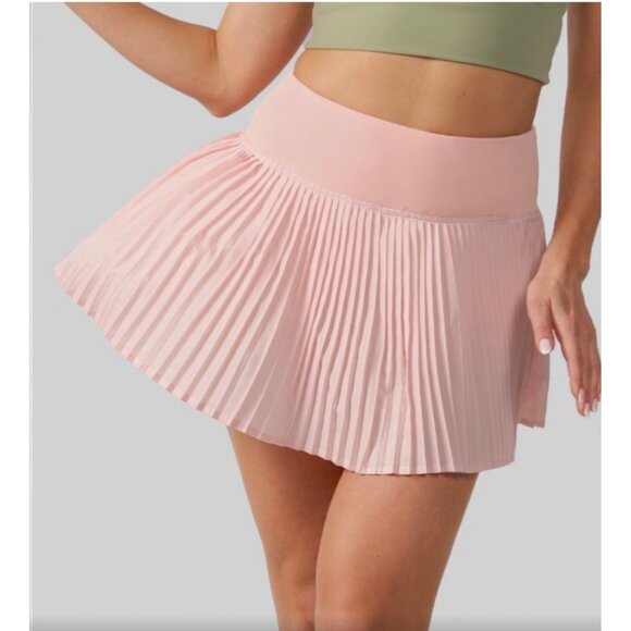 Halara Everyday Breezeful 2-in-1 Pleated Side Pocket Tennis Skirt Sz XL Pink Qui - Picture 1 of 5